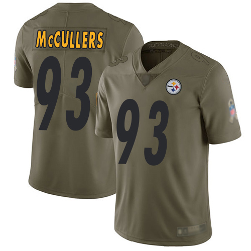 Men Pittsburgh Steelers Football #93 Limited Olive Dan McCullers 2017 Salute to Service Nike NFL Jersey